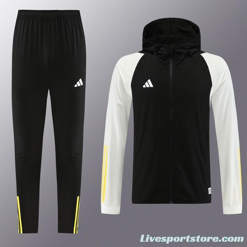 23/24 Adidas Black/White Full Zipper Jacket+Pants