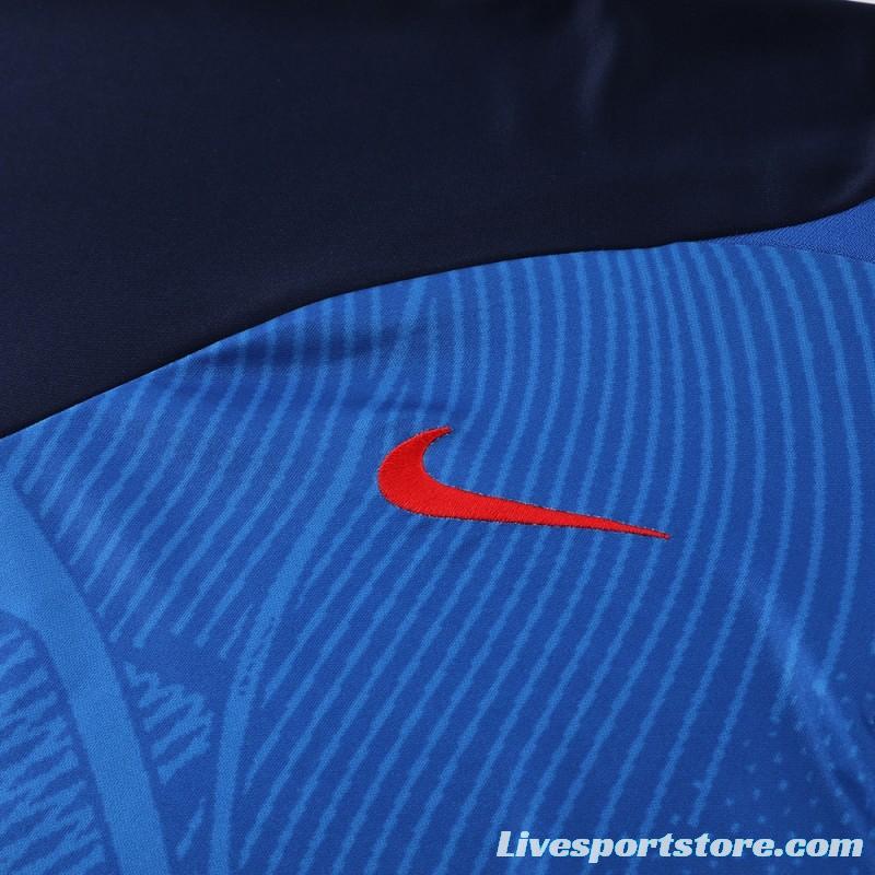 2024 Nike Blue/Navy Half Zipper Jacket+Pants