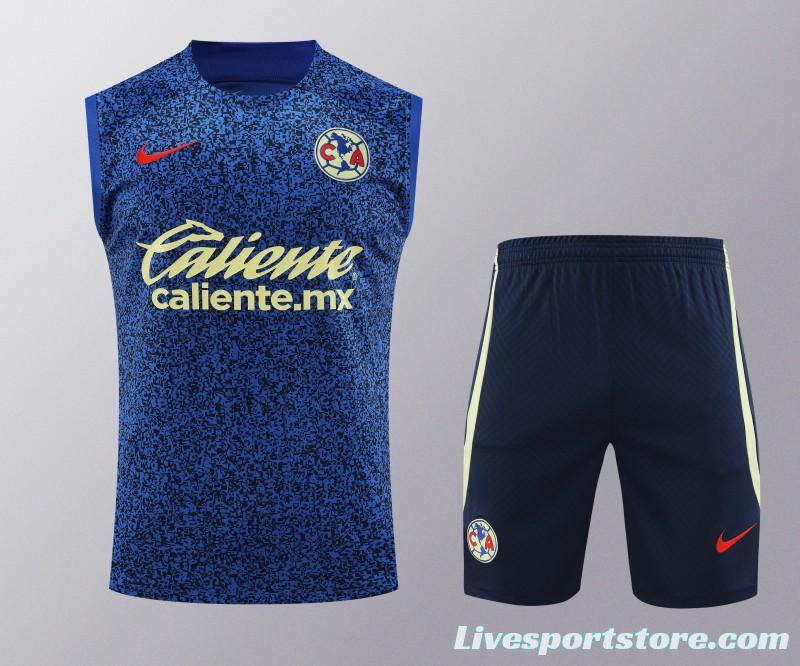 24/25 Club America Blue Vest Jeresy+Shorts