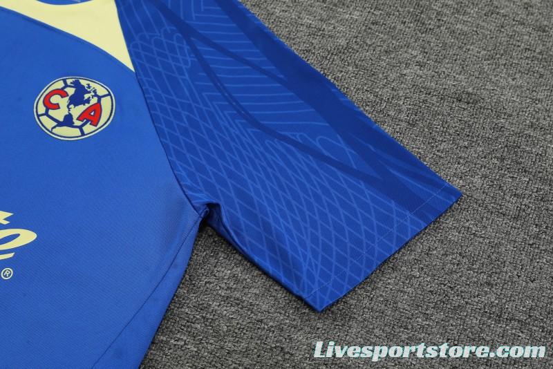 24/25 Club America Blue/Yellow Short Sleeve Jeresy+Shorts