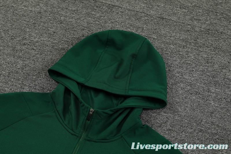 2024 Algeria Green Hoodie  Full Zipper Hoodie Jacket+Pants