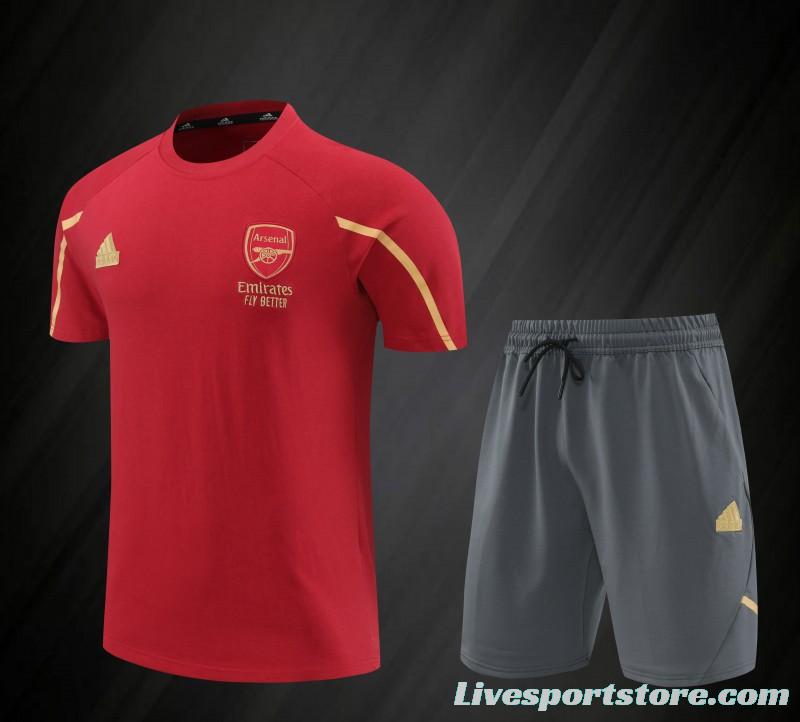 23/24 Arsenal Red Cotton Short Sleeve Jersey+Shorts