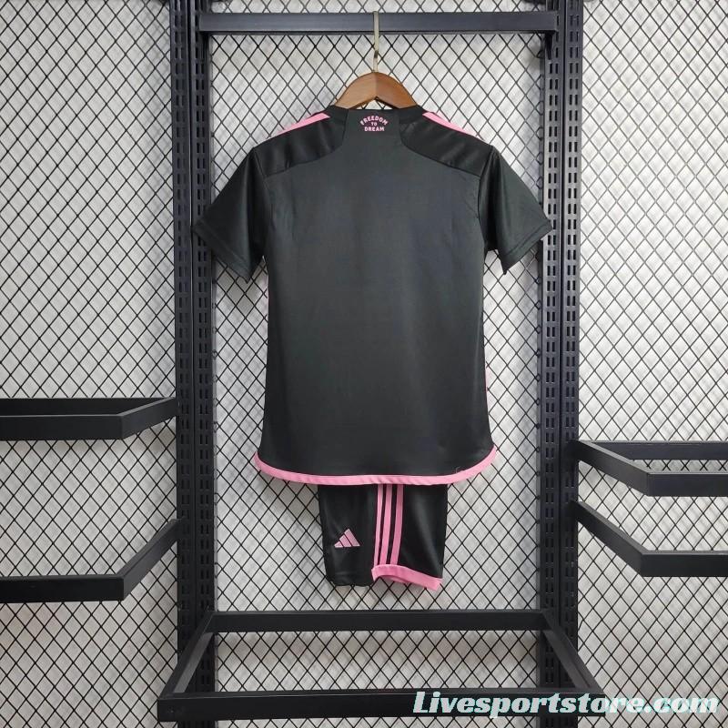 24/25 Kids Inter Miami Away Black Jersey With New Sponsor