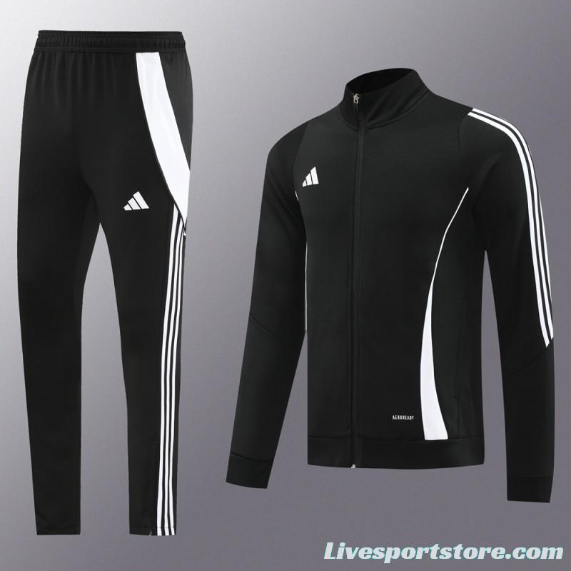 2024 Adidas Black/White Full Zipper Jacket+Pants