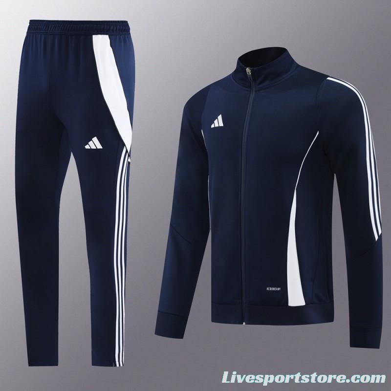 2024 Adidas Navy/White Full Zipper Jacket+Pants