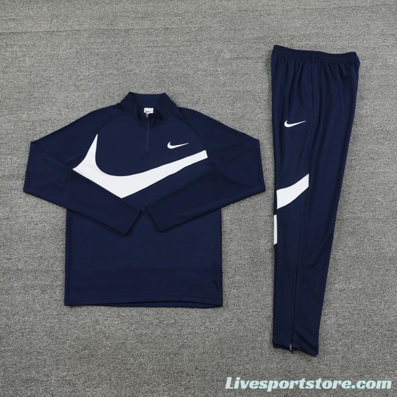 2024 Nike Navy/White Half Zipper Jacket+Pants