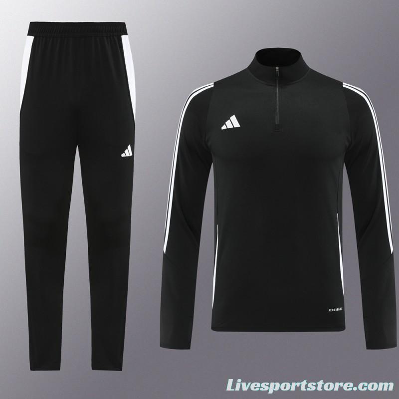 2024 Adidas Black Half Zipper Jacket+Pants