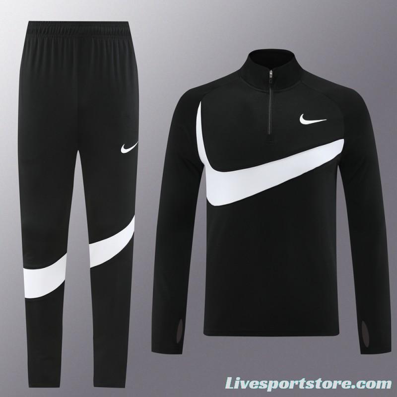 2024 Nike Black/White Half Zipper Jacket+Pants