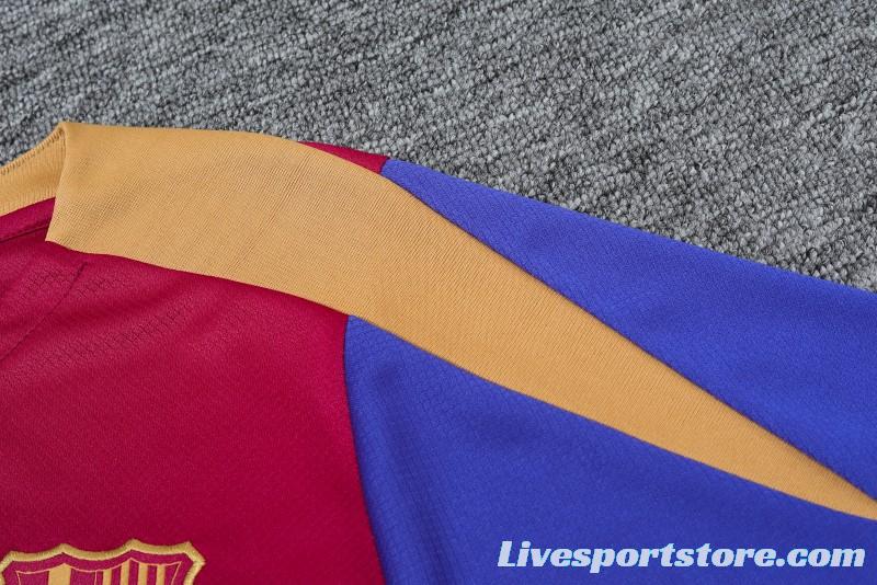 23/24 Barcelona Red/Navy Short Sleeve Jersey+Shorts