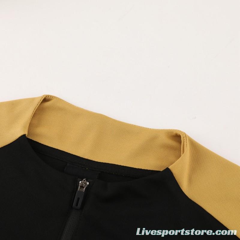 24/25 Nike Black/Golden Half Zipper Jacket+Long Pants