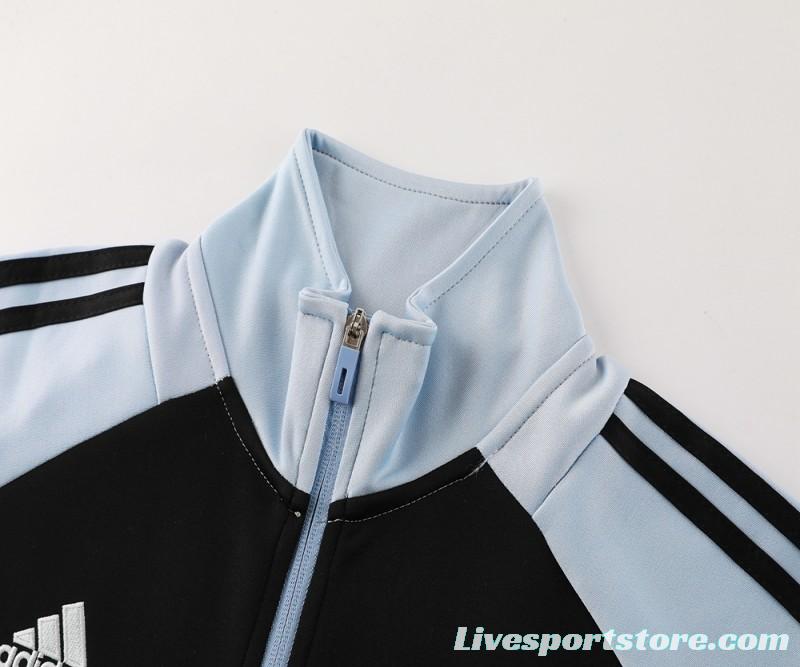 24/25 Juventus Light Blue/Black Full Zipper Jacket +Long Pants