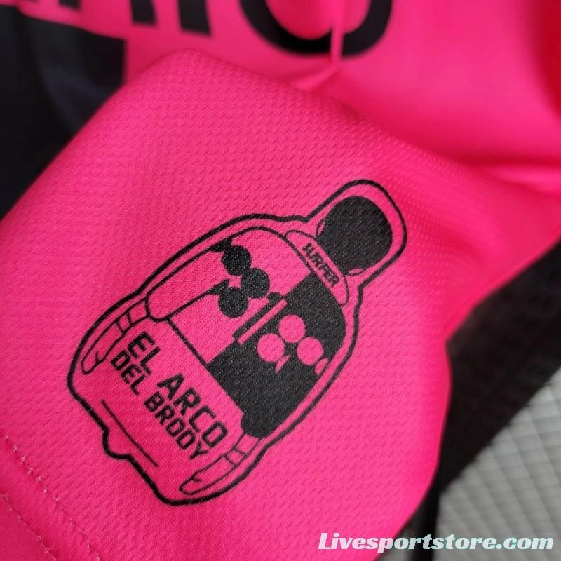 Retro 1998 Mexico CAMPOS 1 Home Black Pink Jersey