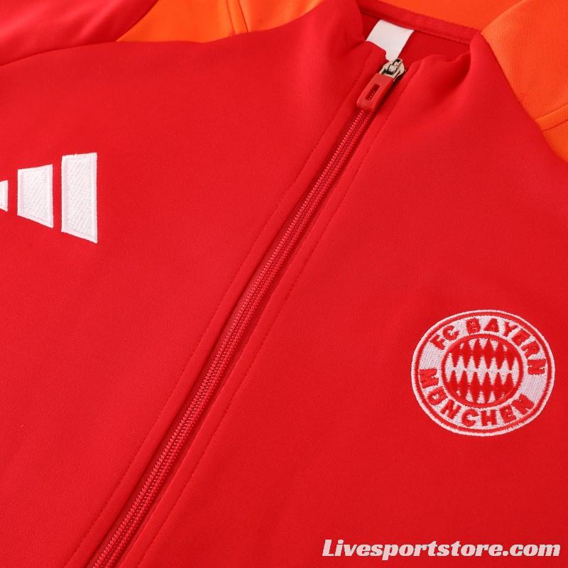 24/25 Bayern Munich Red Full Zipper Jacket +Long Pants