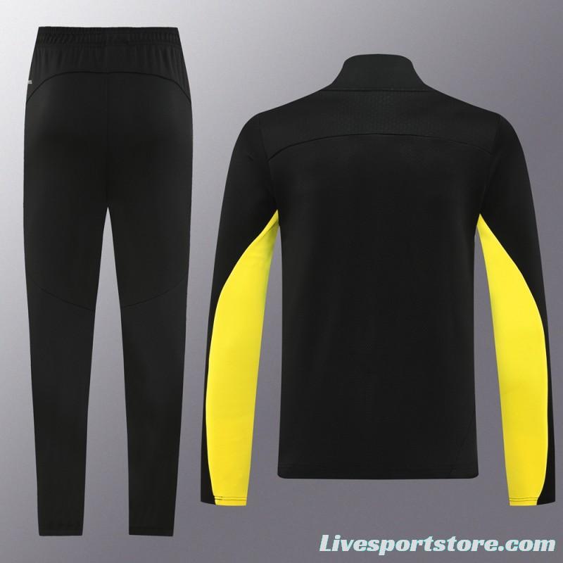 24/25 Borussia Dortmund Black/Yellow Full Zipper Jacket +Long Pants