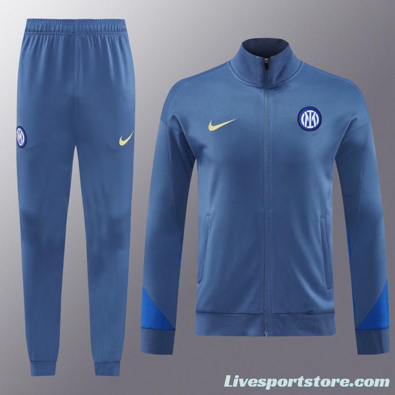 24/25 Inter Milan Blue Full Zipper Jacket +Long Pants