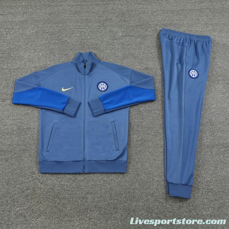 24/25 Inter Milan Blue Full Zipper Jacket +Long Pants