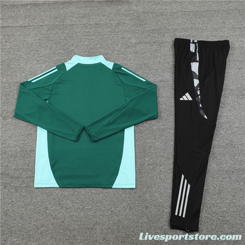 24/25 Manchester United Green Half Zipper Jacket+Long Pants