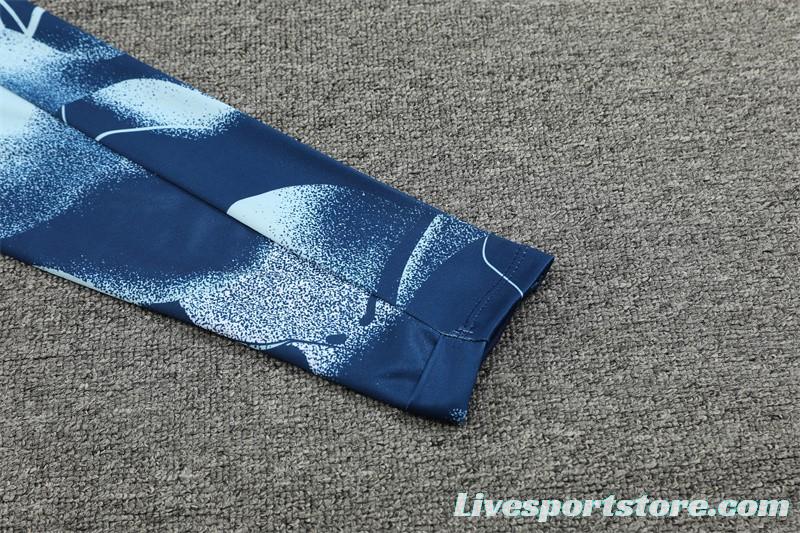 24/25 Tottenham Hotspur Blue Camouflage Half Zipper Jacket+Long Pants