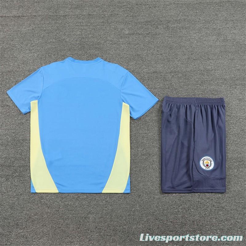 24/25 Manchester City Sky Blue Short Sleeve Jersey+Shorts