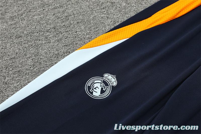 24/25 Real Madrid Navy Half Zipper Jacket+Long Pants