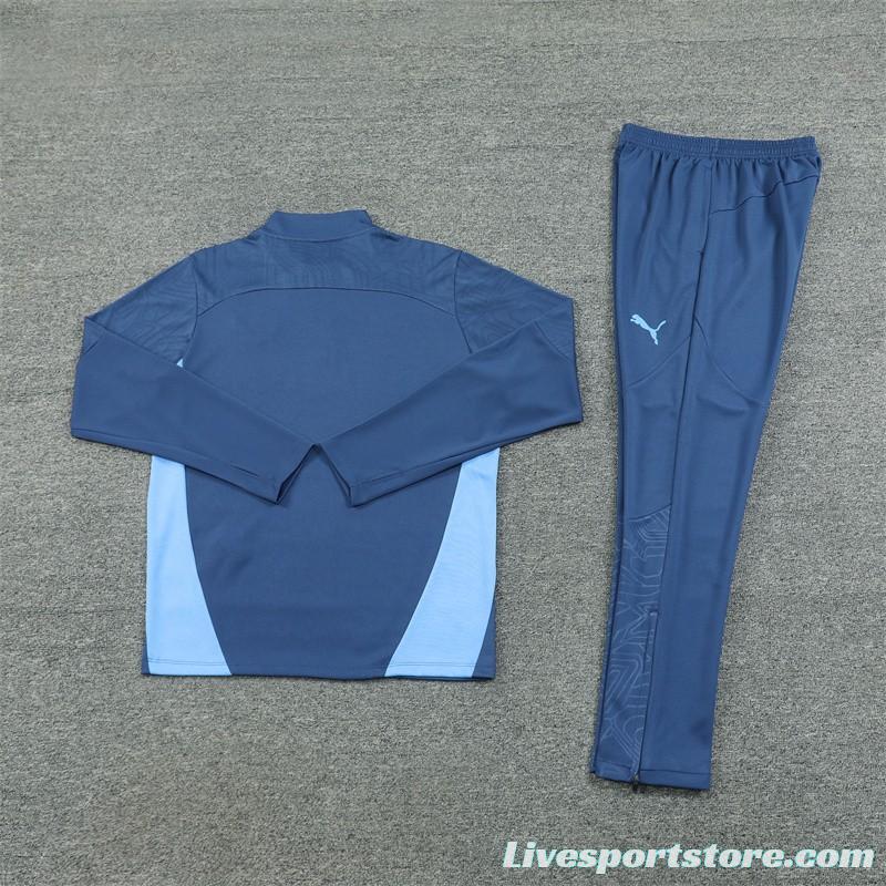 24/25 Manchester City Blue Half Zipper Jacket+Long Pants