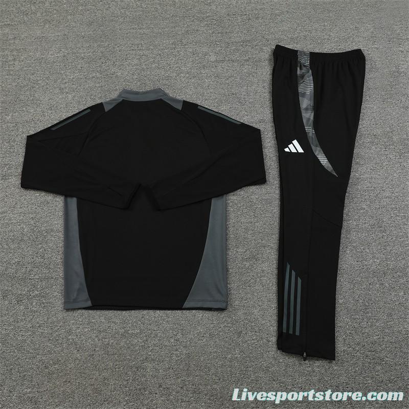 2024 Algeria Black Half Zipper Jacket+Long Pants