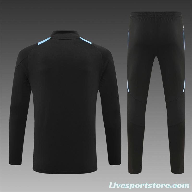 2024 Argentina Black Half Zipper Jacket+Long Pants