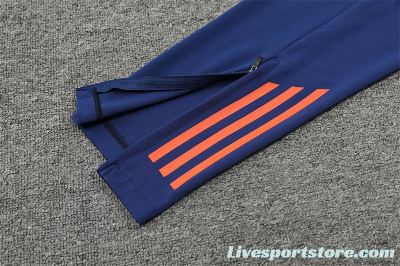 24/25 Manchester United Navy Half Zipper Jacket+Long Pants