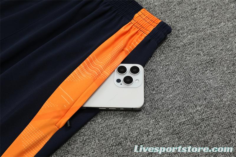 24/25 Real Madrid Light Blue/Orange Half Zipper Jacket+Long Pants