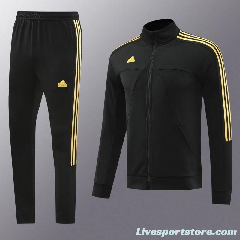 2024 Adidas Black Full Zipper Jacket +Long Pants