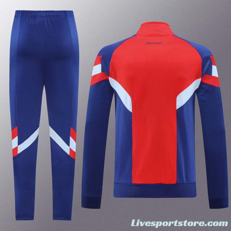 24/25 Arsenal Blue/Red Full Zipper Jacket +Long Pants