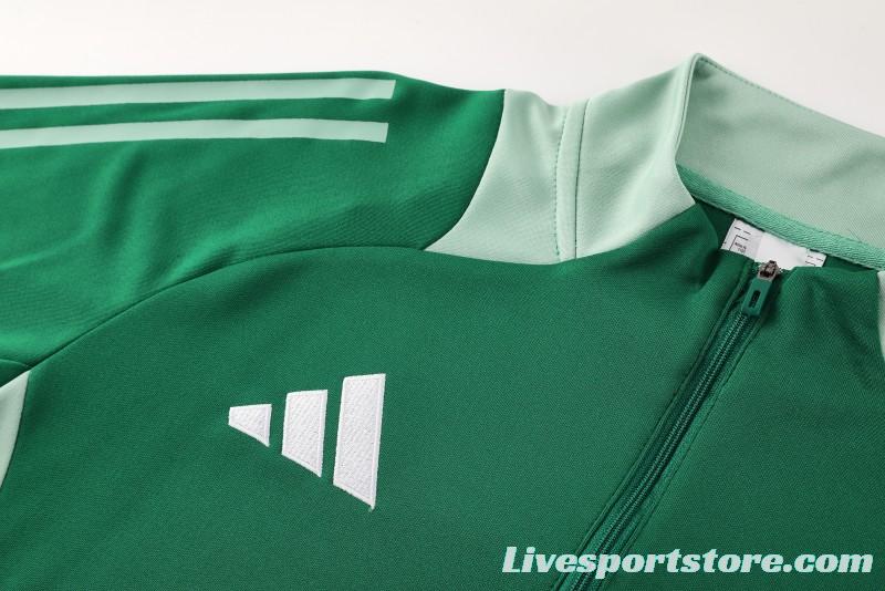 2024 Adidas Green Half Zipper Jacket +Long Pants