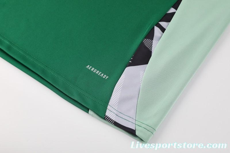 2024 Adidas Green Half Zipper Jacket +Long Pants