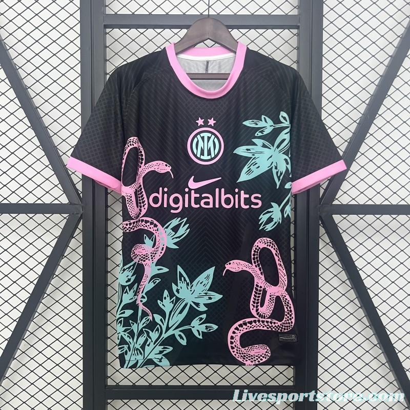 24/25 Inter Milan Black With Pink Snake Jersey