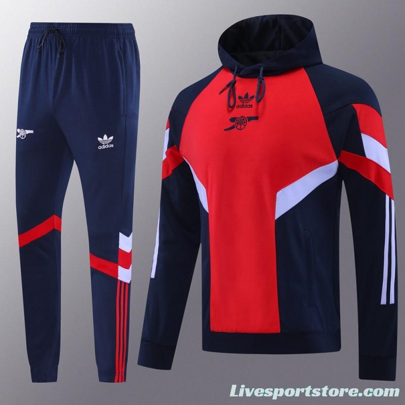 24/25 Arsenal Red/Navy Hoodie Jacket +Long Pants