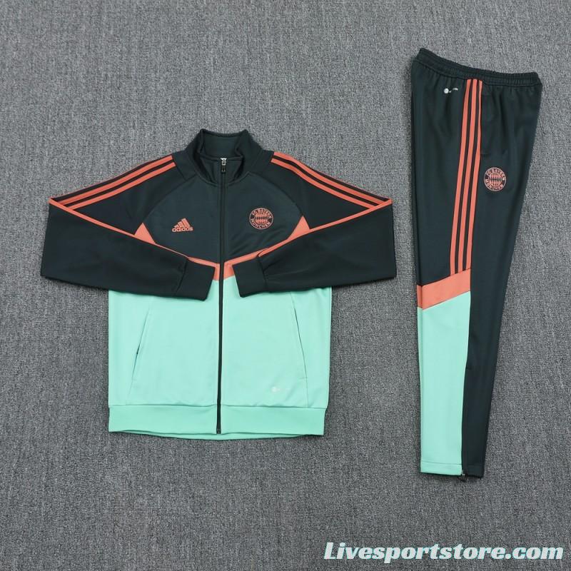 24/25 Bayern Munich Black/Green Full Zipper Jacket +Long Pants