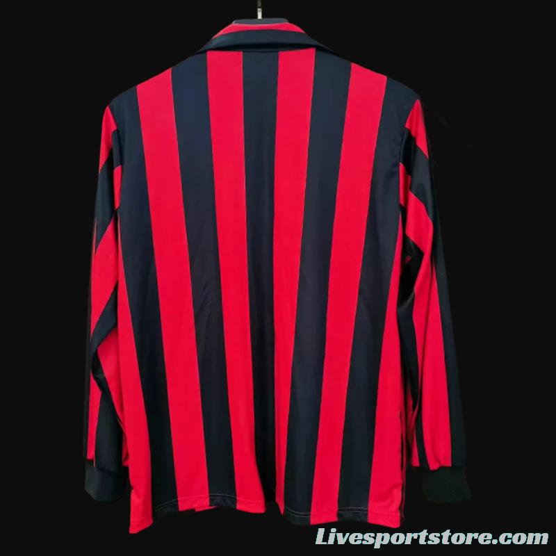 Retro 88/89 AC Milan Home Long Sleeve Jersey