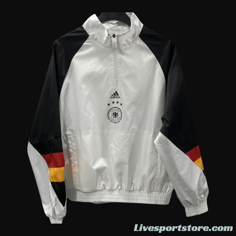 2023 Germany White half Zipper Windbreaker