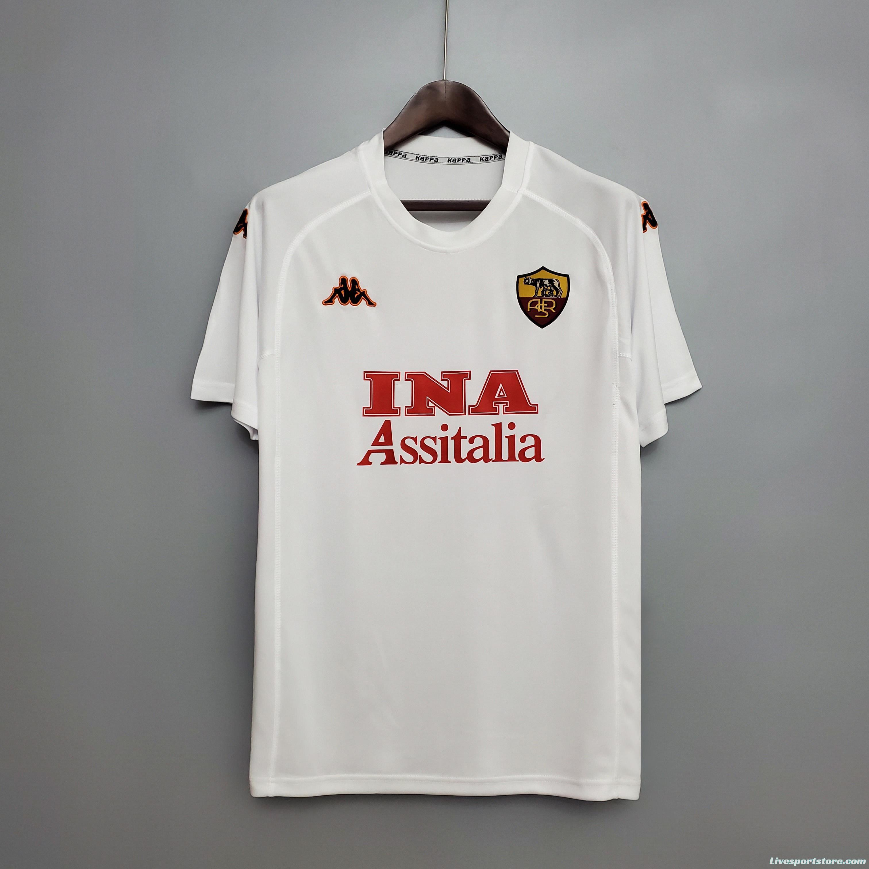 Retro 00/01 AS Roma Away White Jersey