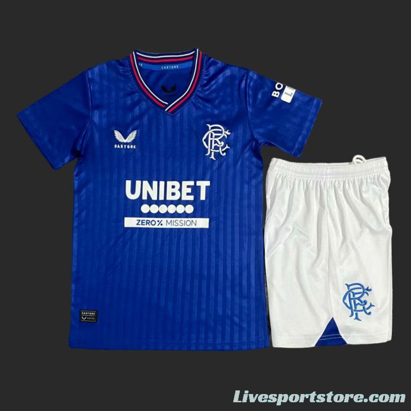 23/24 Kids Glasgow Rangers Home Jersey