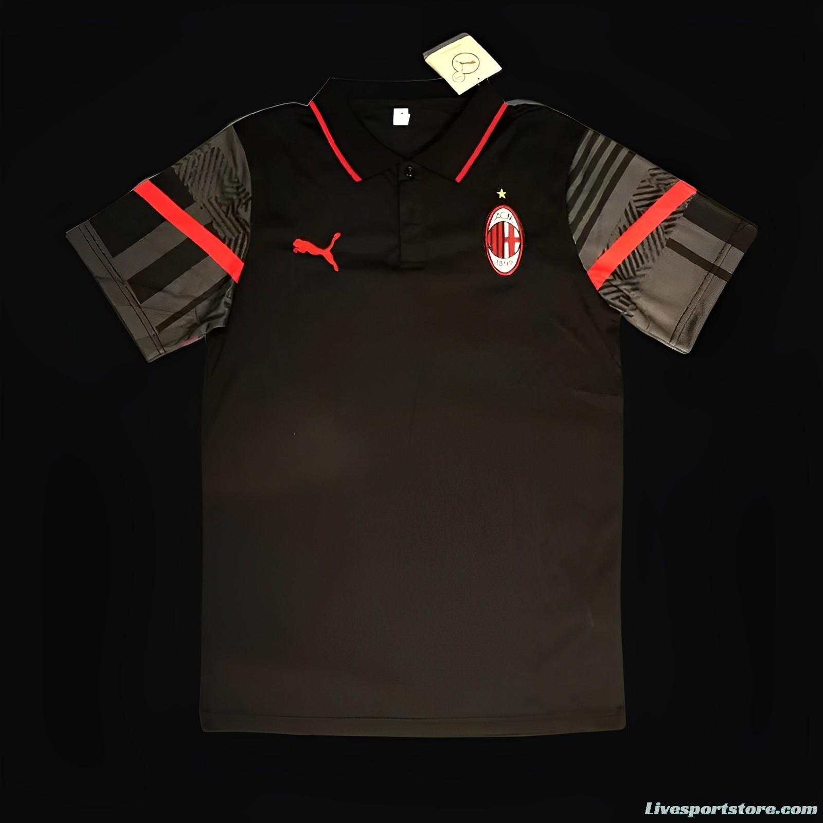 23/24 AC Milan Black Polo Jersey