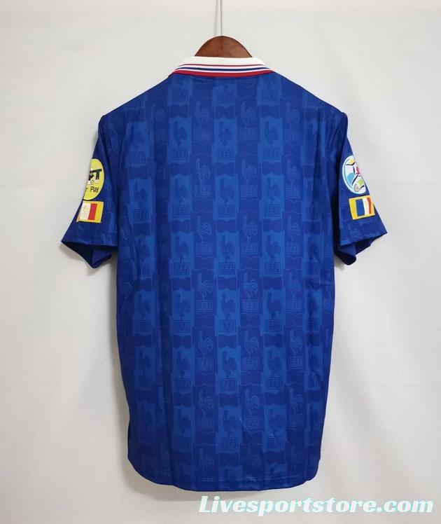 Retro 1996 France Home Jersey With EURO 1996 Patch