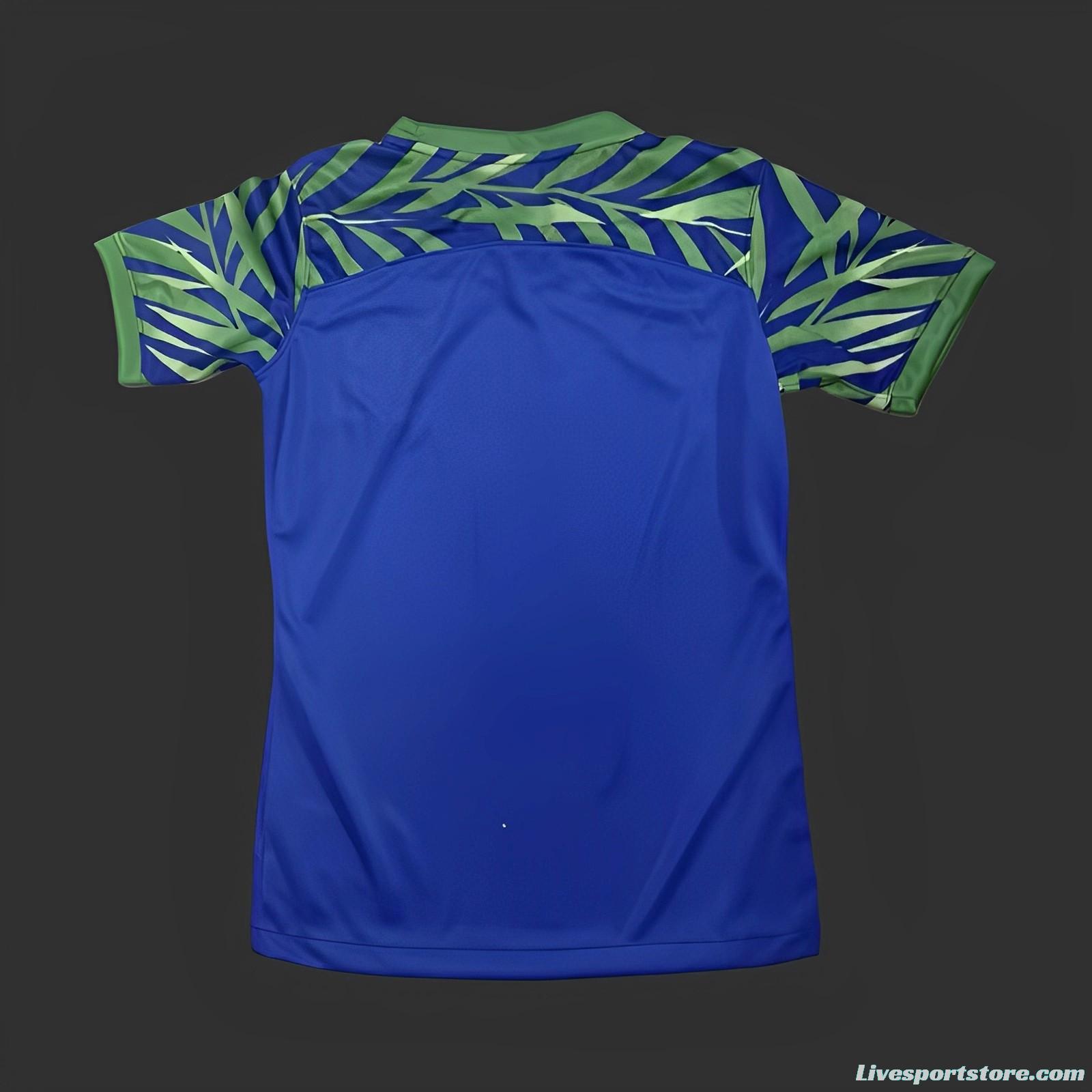 2023 Women Brazil Away Blue Jersey