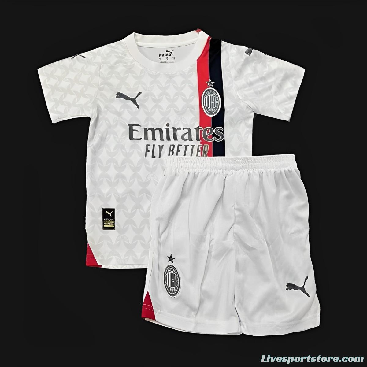 23/24 Kids AC Milan Away White Jersey