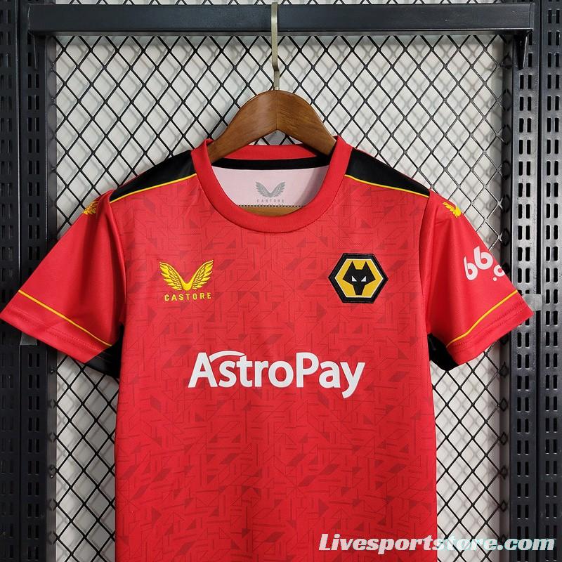 23/24 Kids Wolverhampton Wanders Away Red Jersey