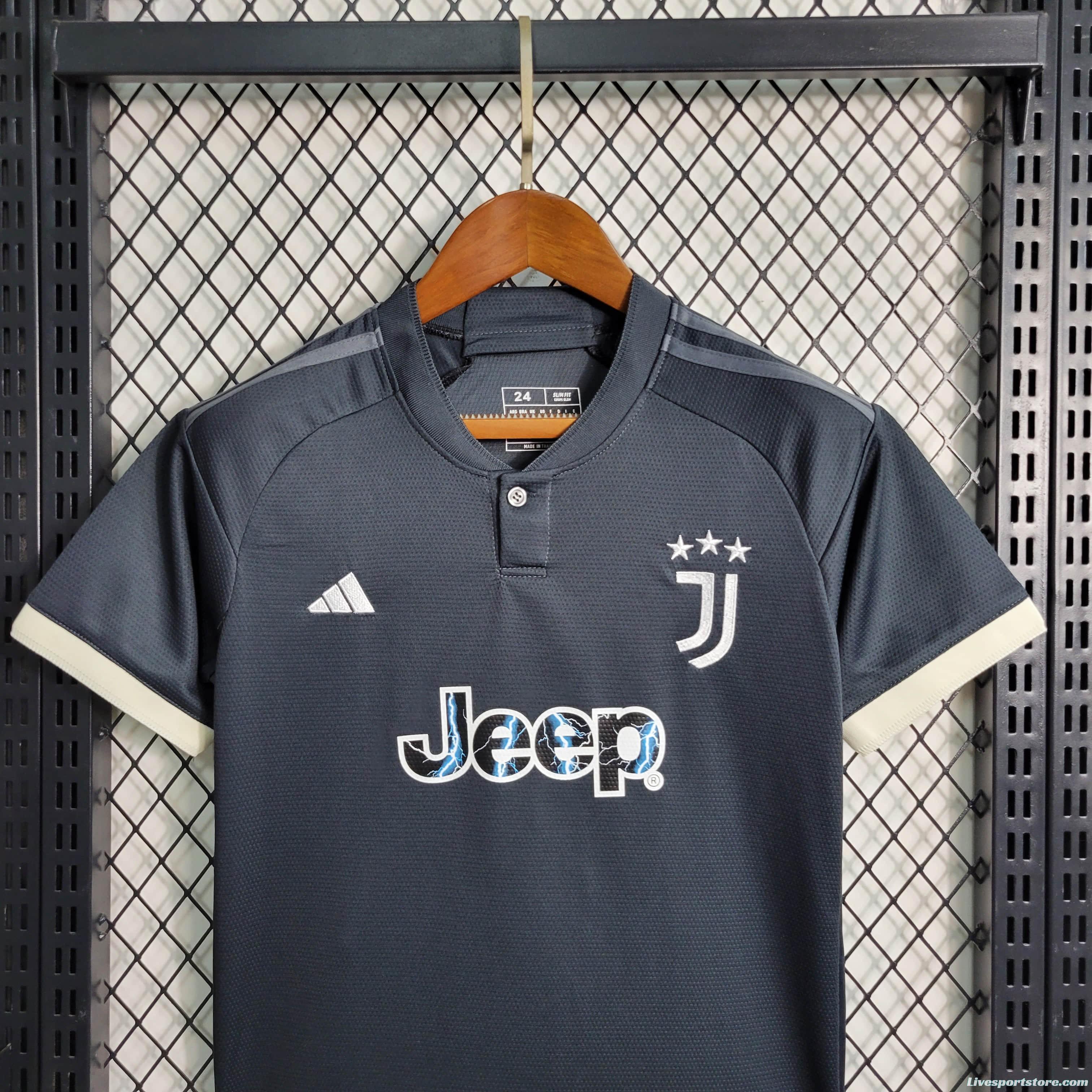 23/24 Kids Juventus Third Black Jersey