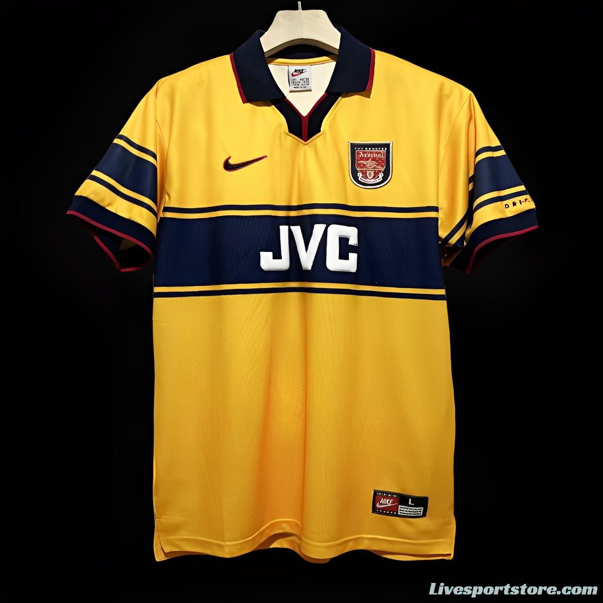 Retro 97/99 Arsenal Away Yellow Jersey