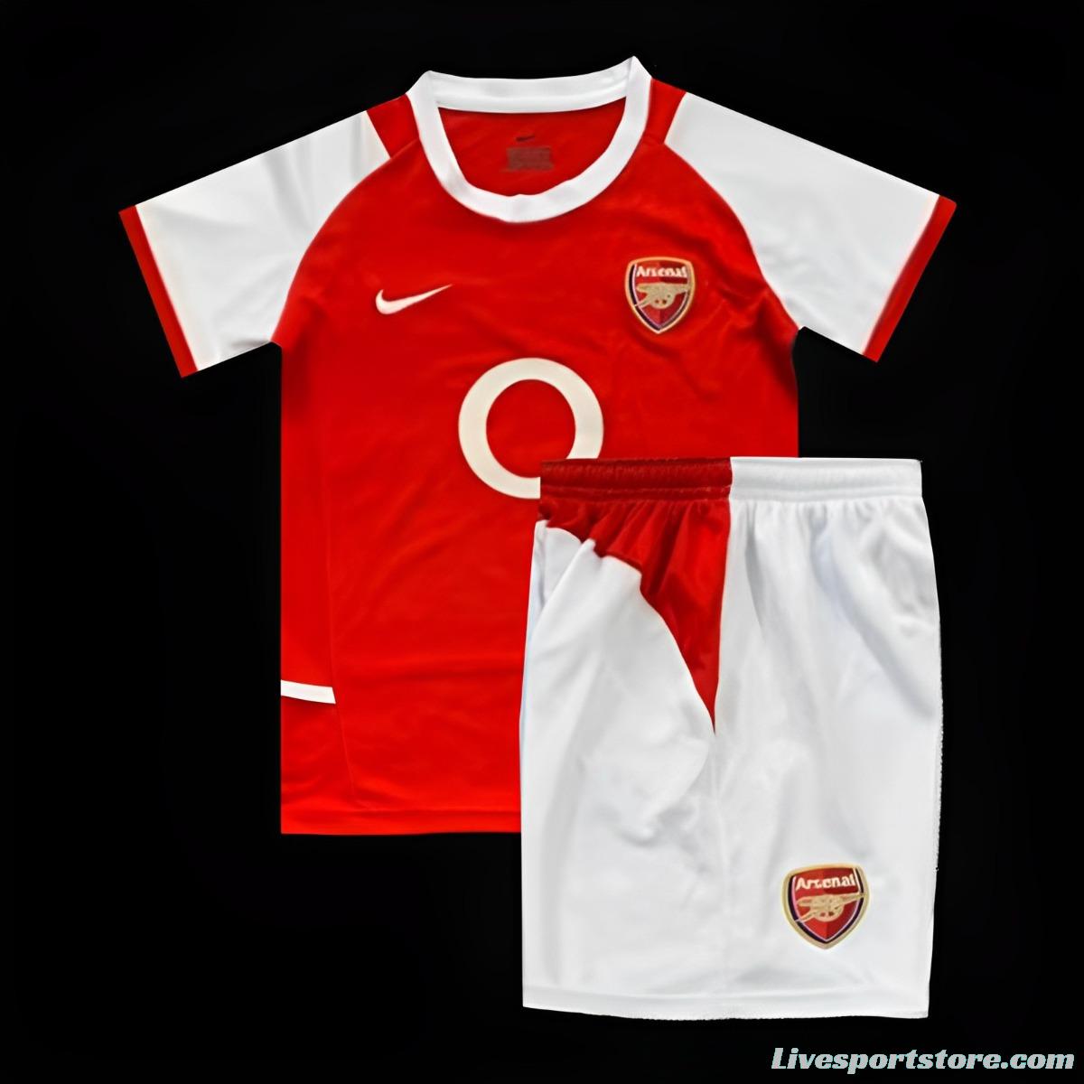 Retro Kids 02/04 Arsenal Home Jersey