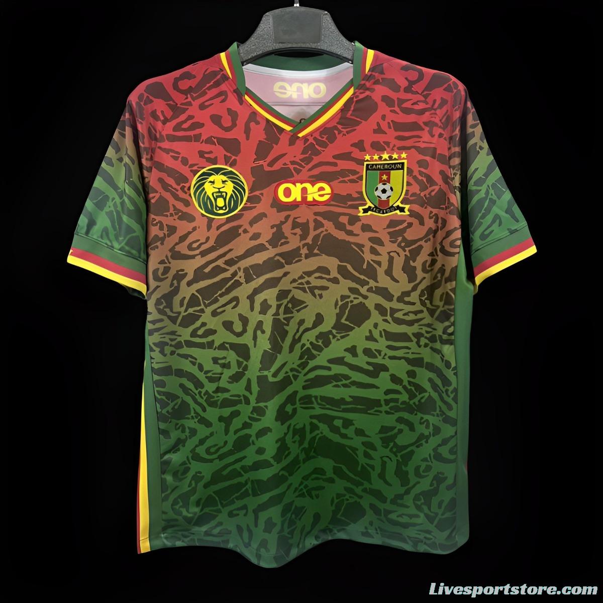 2024 cameroon Green/Red Pre-Match Training Jersey