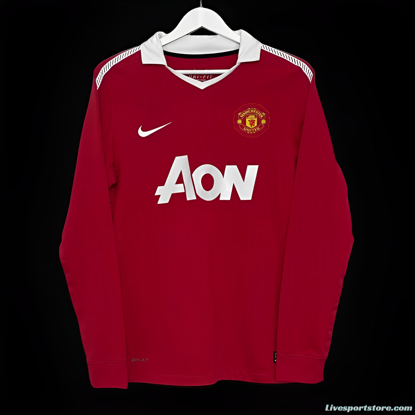 Retro 10/11 Manchester United Home Long Sleeve Jersey